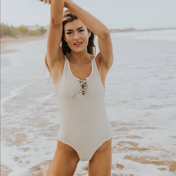 NWT Rylee + Cru One Piece Ribbed Swimsuit - Picture 10 of 12